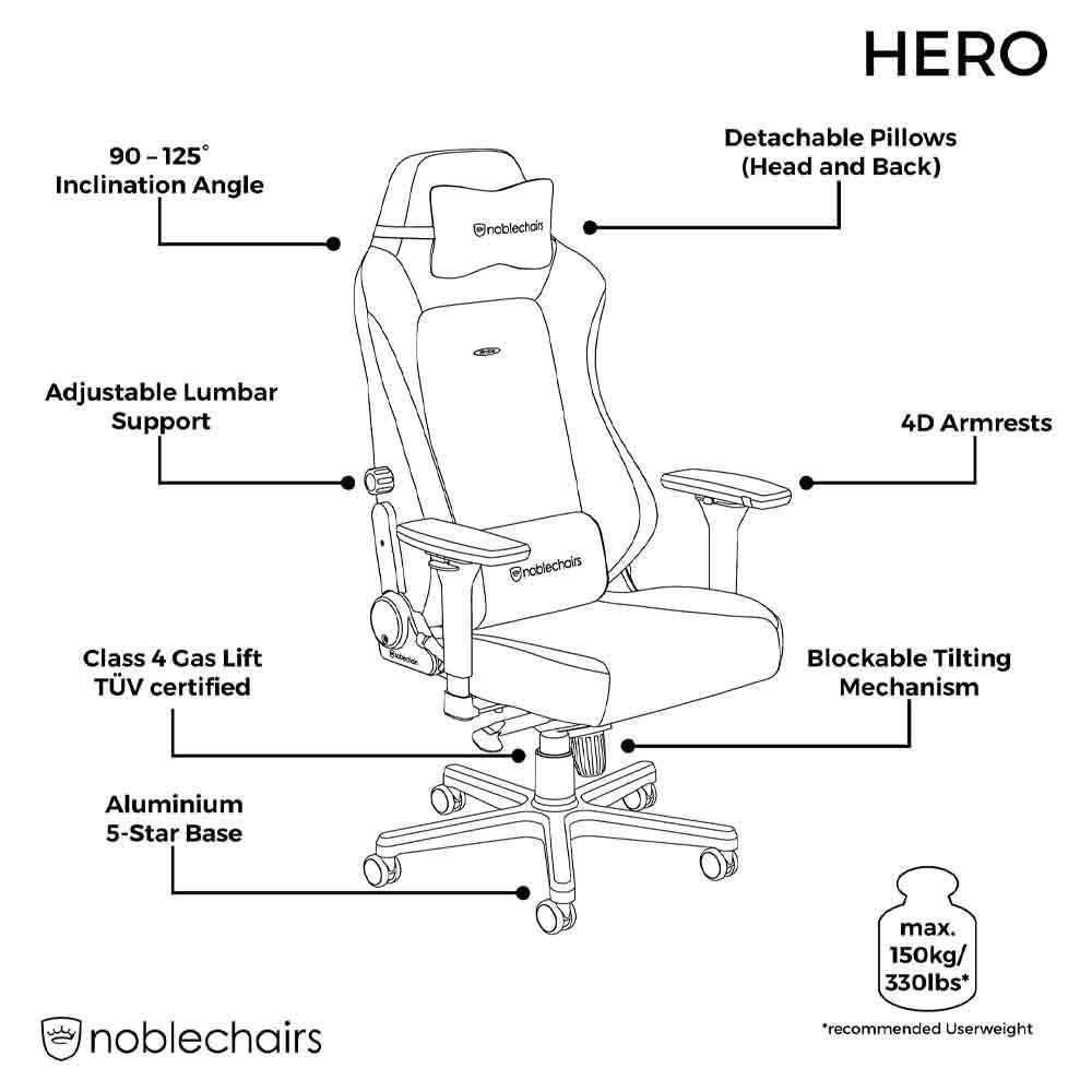 Noblechairs HERO Gaming Chair - black