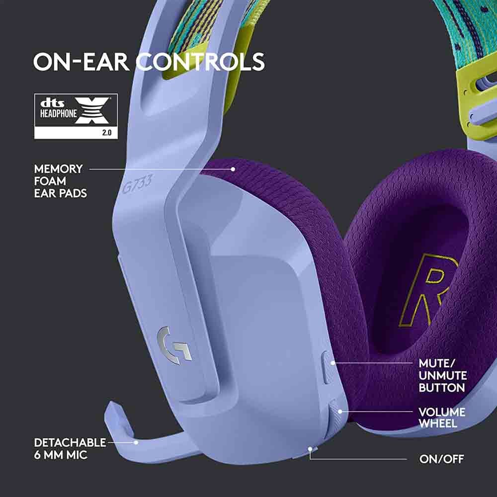 Logitech G733 Lightspeed Wireless Gaming Headset Lilac