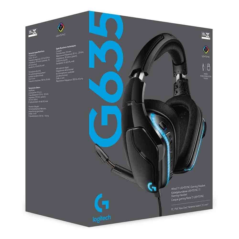 Logitech G635 Wired Gaming Headset Black
