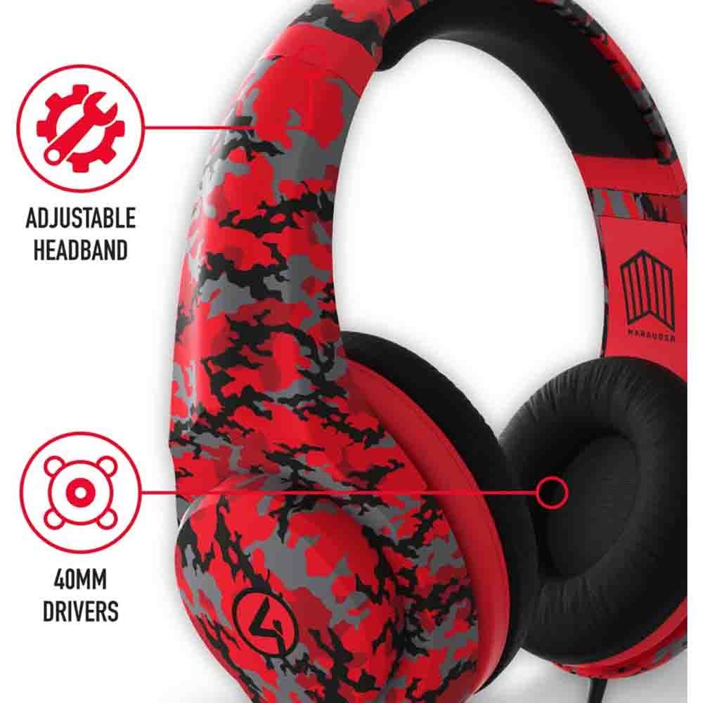 4Gamers Marauder Gaming Headset - Red Camo