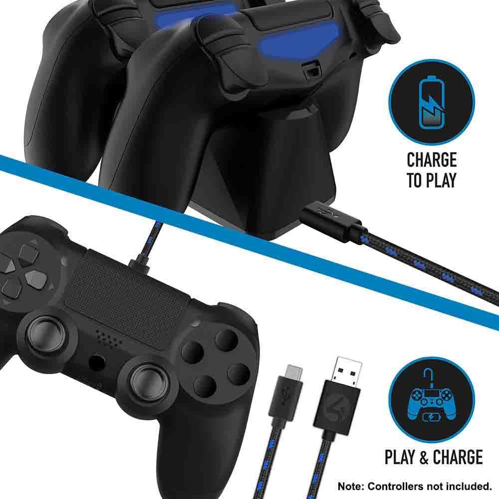 4Gamers PS4 Twin Charging Dock Black