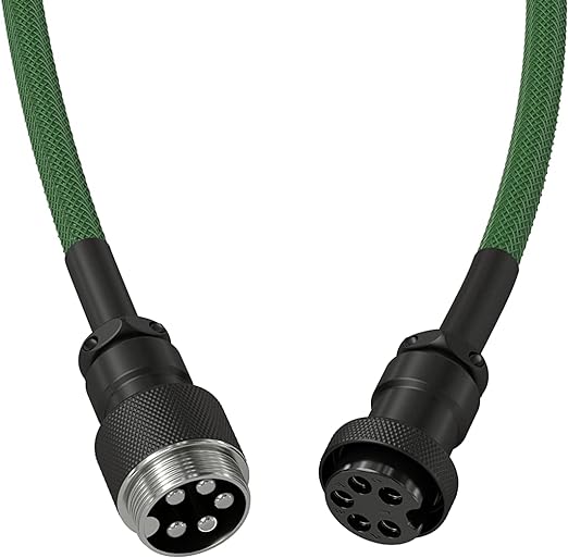 Glorious PC Gaming Race Coiled Cable Forest Green, USB-C auf USB-A Spiral cable - 1,37m, grün