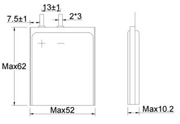 CP1005060 Li-MnO2 Pouch Battery