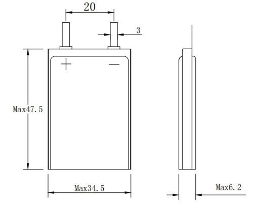 Key feature for CP702016 Li-MnO2 Pouch Battery