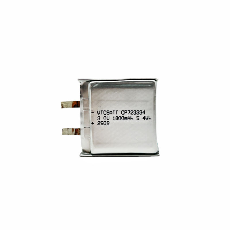 CP723334 1800mAh 3.0V Li-MnO2 pouch battery for emergency locator, security equipment, industrial monitoring device product view