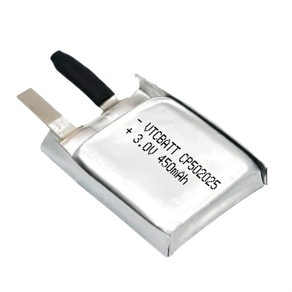 CP502025 3.0V 450mAh Li-MnO2 Pouch Battery for RFID tags, ESL, IoT devices