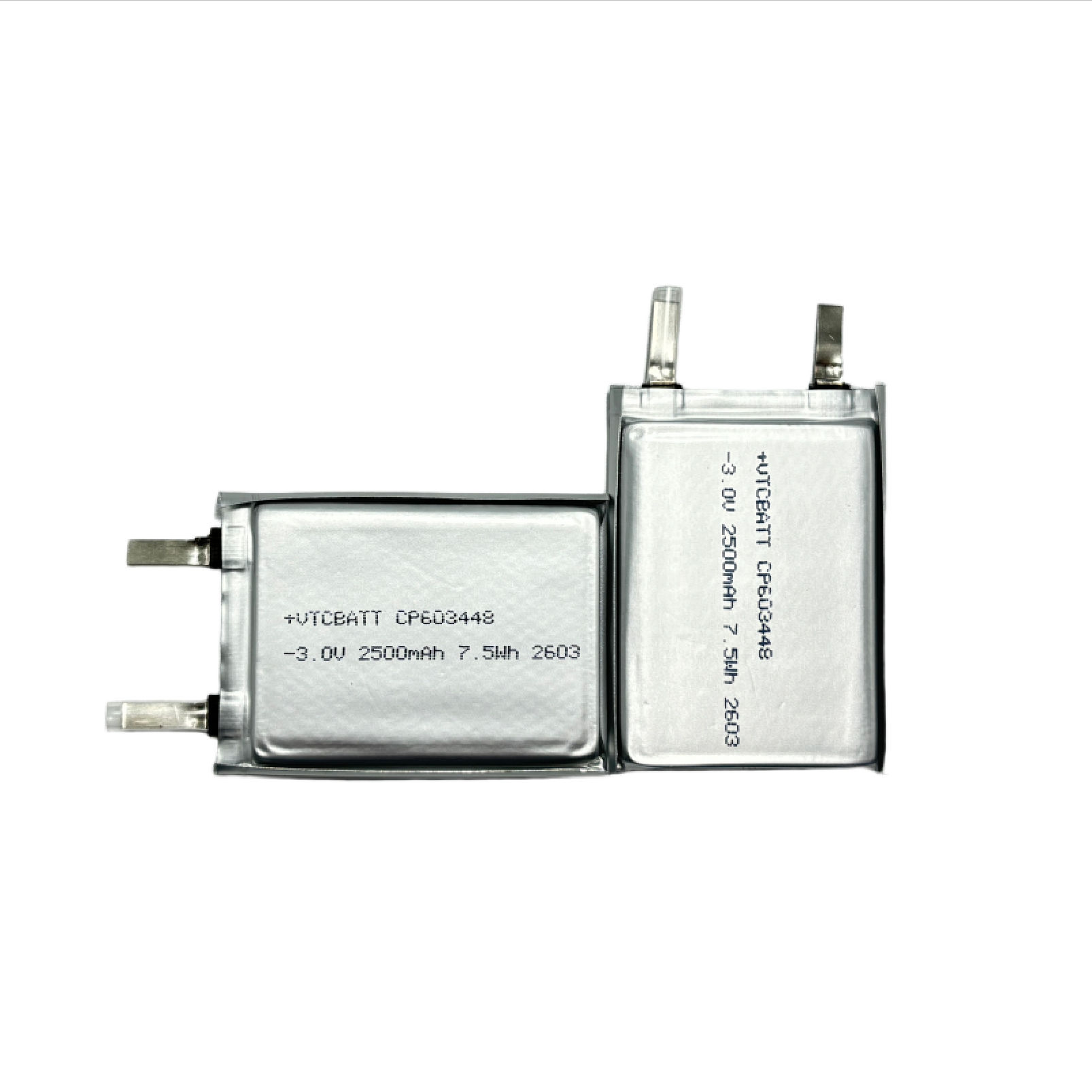 CP603448 3.0V 2500mAh Li-MnO2 Pouch Battery for alarm sensor, IoT device, asset tracker, utility meter product view