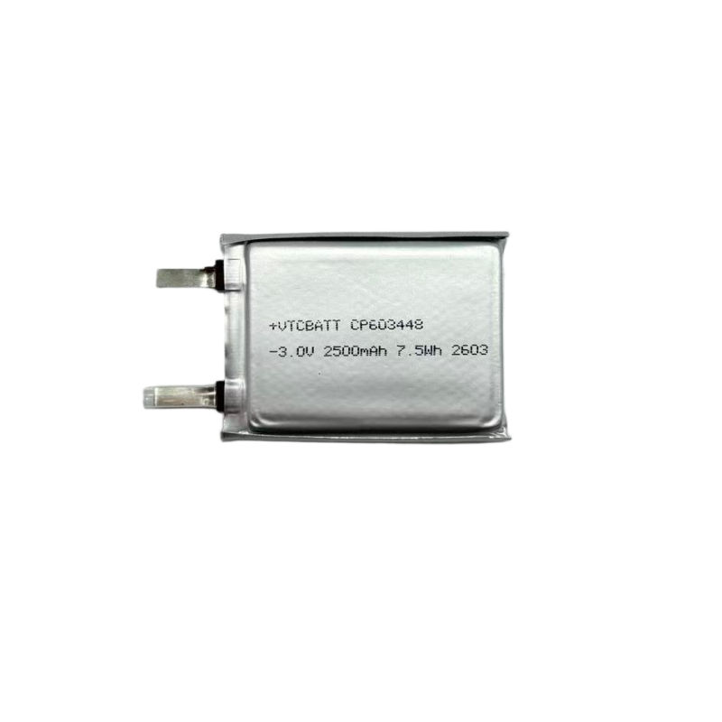 CP603448 3.0V 2500mAh Li-MnO2 Pouch Battery for alarm sensor, IoT device, asset tracker, utility meter