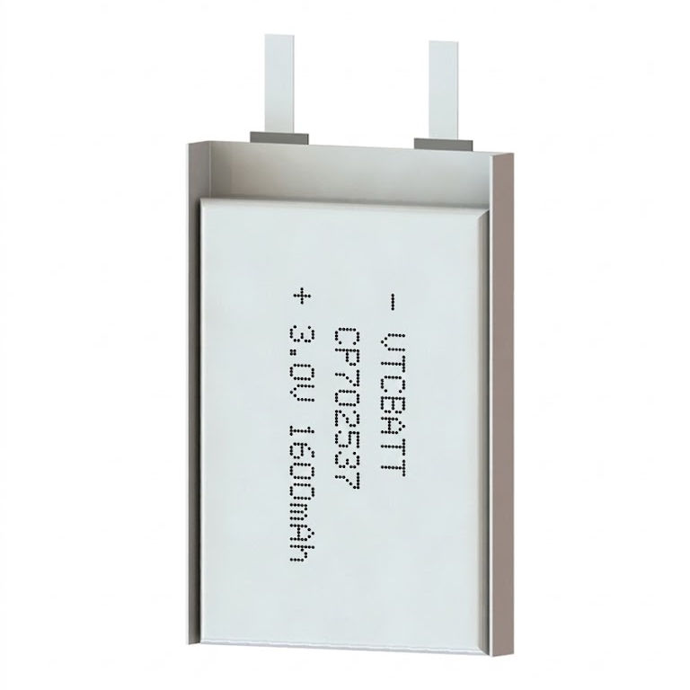 CP702537 1600mAh 3.0V Li-MnO2 pouch battery for alarm system, medical device backup, IoT sensor product view