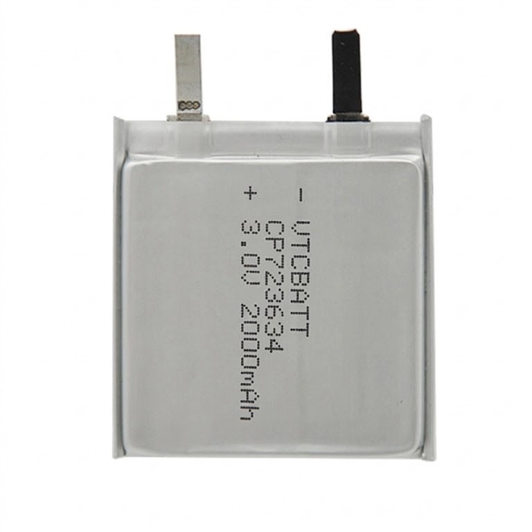 CP723634 2000mAh 3.0V Li-MnO2 Pouch Battery for wireless sensor, emergency locator, security equipment, industrial monitoring device product view