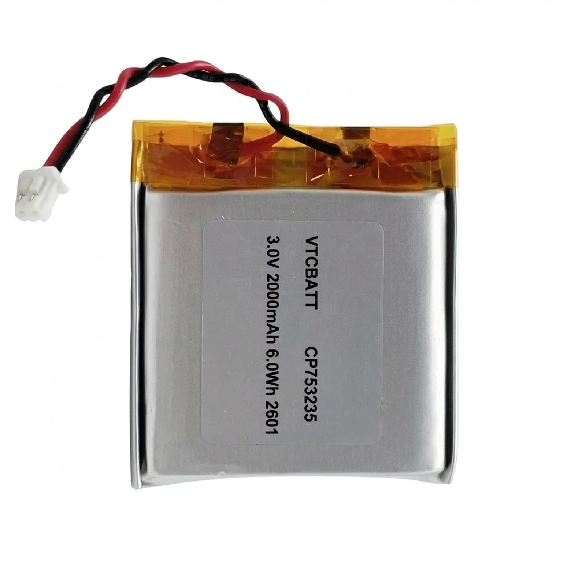 CP753235 2000mAh 3.0V Li-MnO2 pouch battery for smart electricity meters, IoT temperature and humidity sensors, and container asset tracking devices.