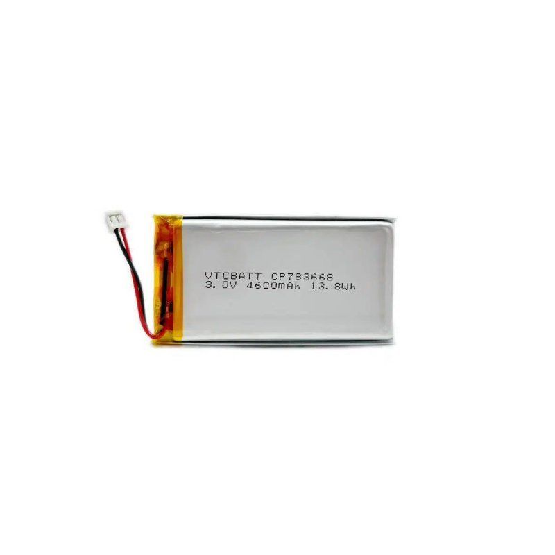 CP783668 4600mAh 3.0V Li-MnO2 Pouch Battery for medical device backup, GPS tracker, smart meter, alarm system,