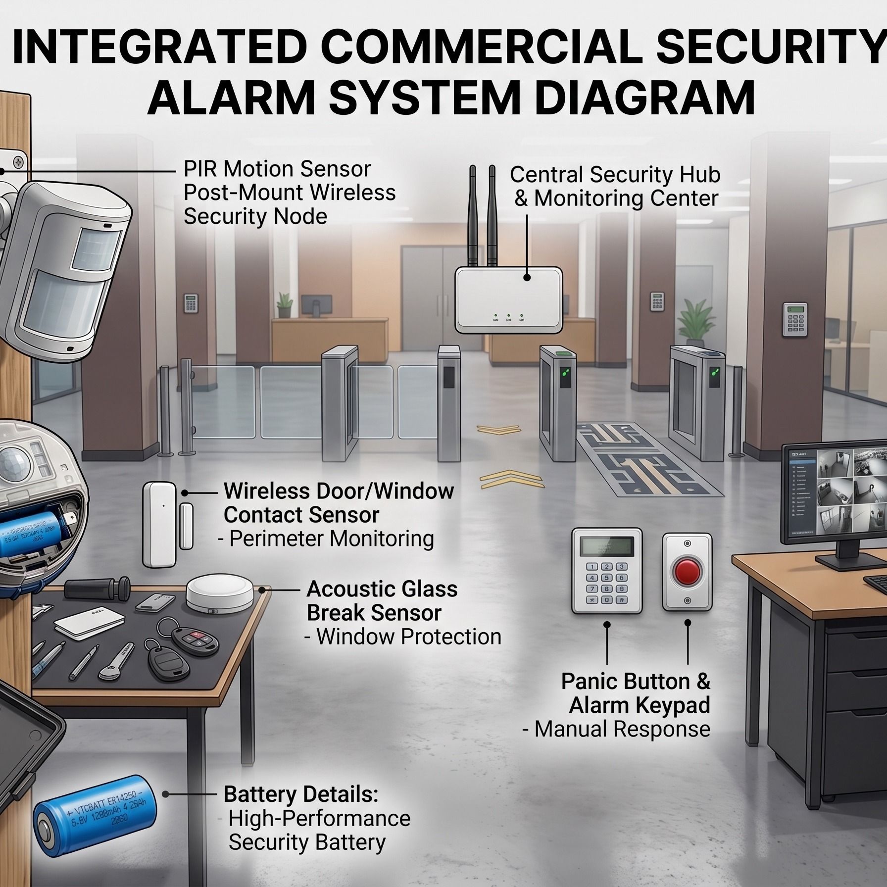 Security alarm sensors
