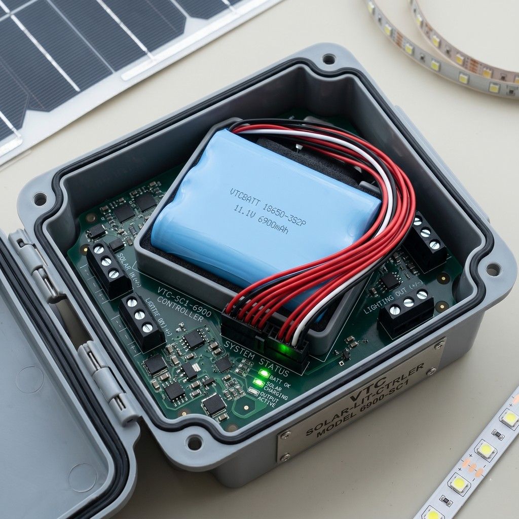 Solar-powered lighting controllers