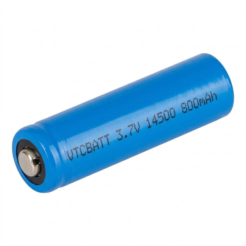 3.7v 14500 800mAh Lithium-ion Rechargeable Battery for security alarm system, Bluetooth device, LED flashlight