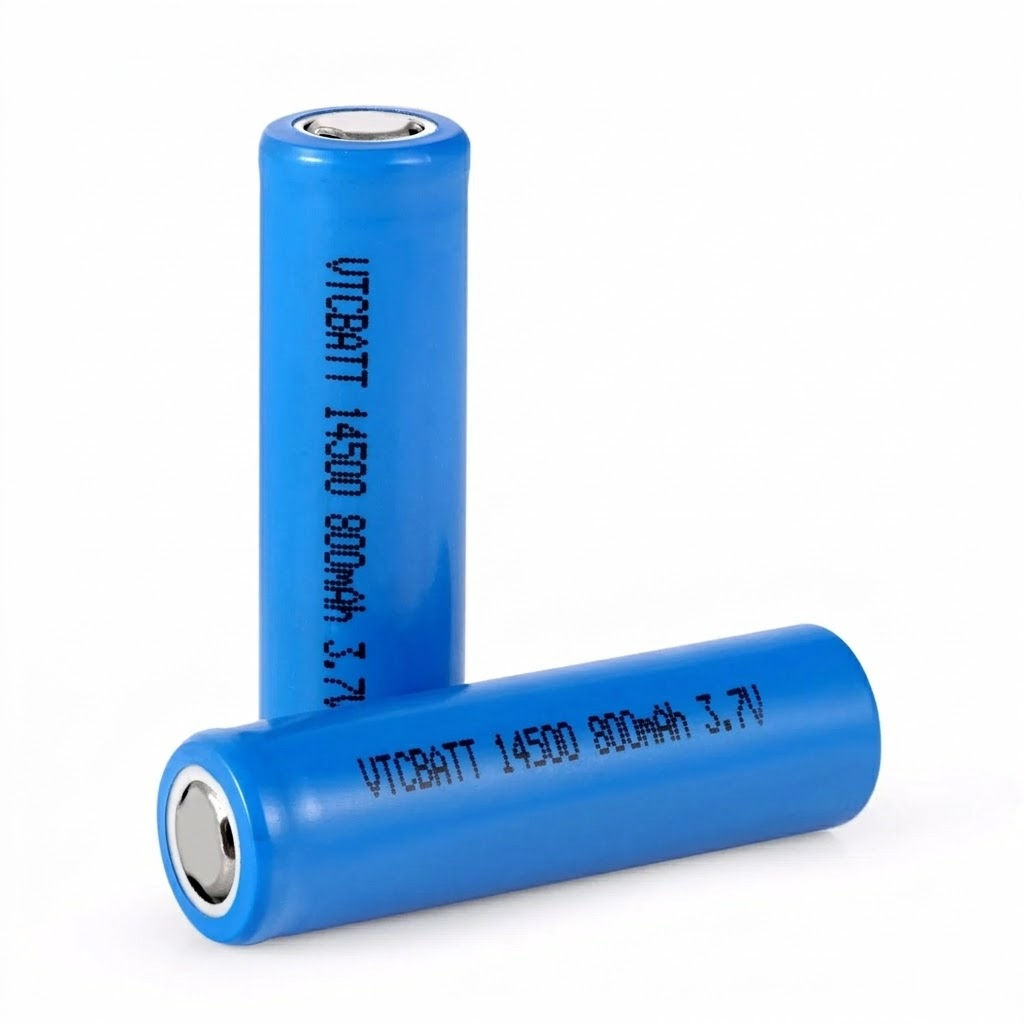 3.7v 14500 800mAh Lithium-ion Rechargeable Battery for security alarm system, Bluetooth device, LED flashlight product view