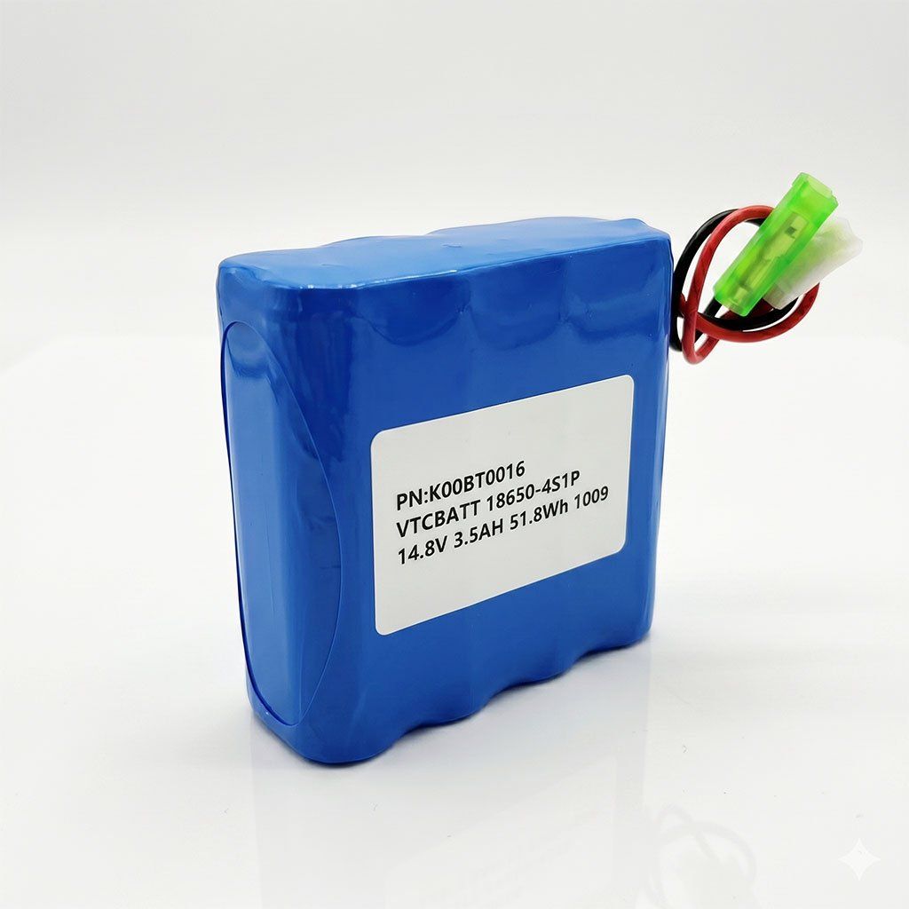 VTCBATT VTC18650-4S1P 14.4V 3.5Ah Cylindrical Li-ion Rechargeable Battery Pack for robotics battery modules, portable lighting systems, security monitoring equipment product view