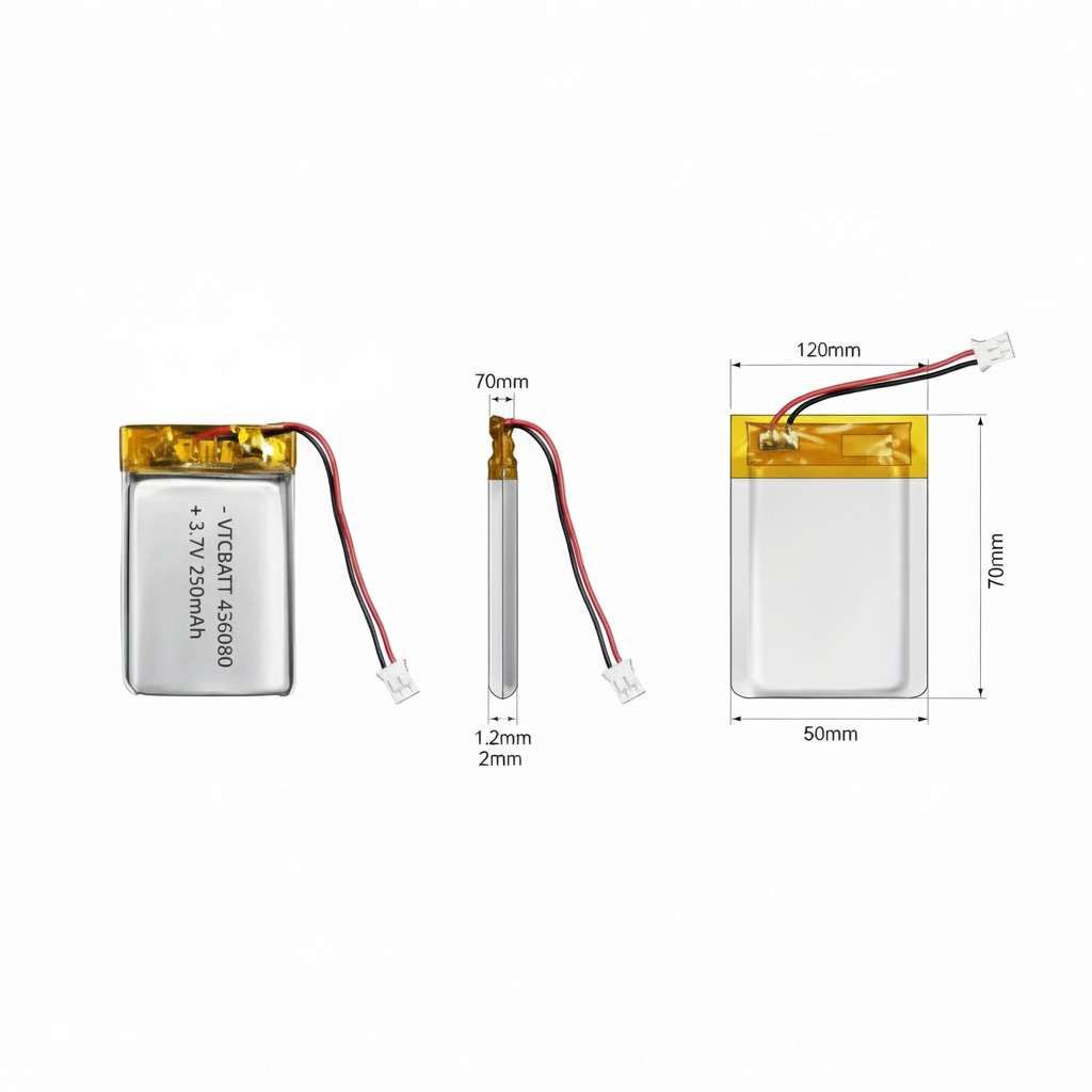 250mah 3.7 v polymer li ion battery product view