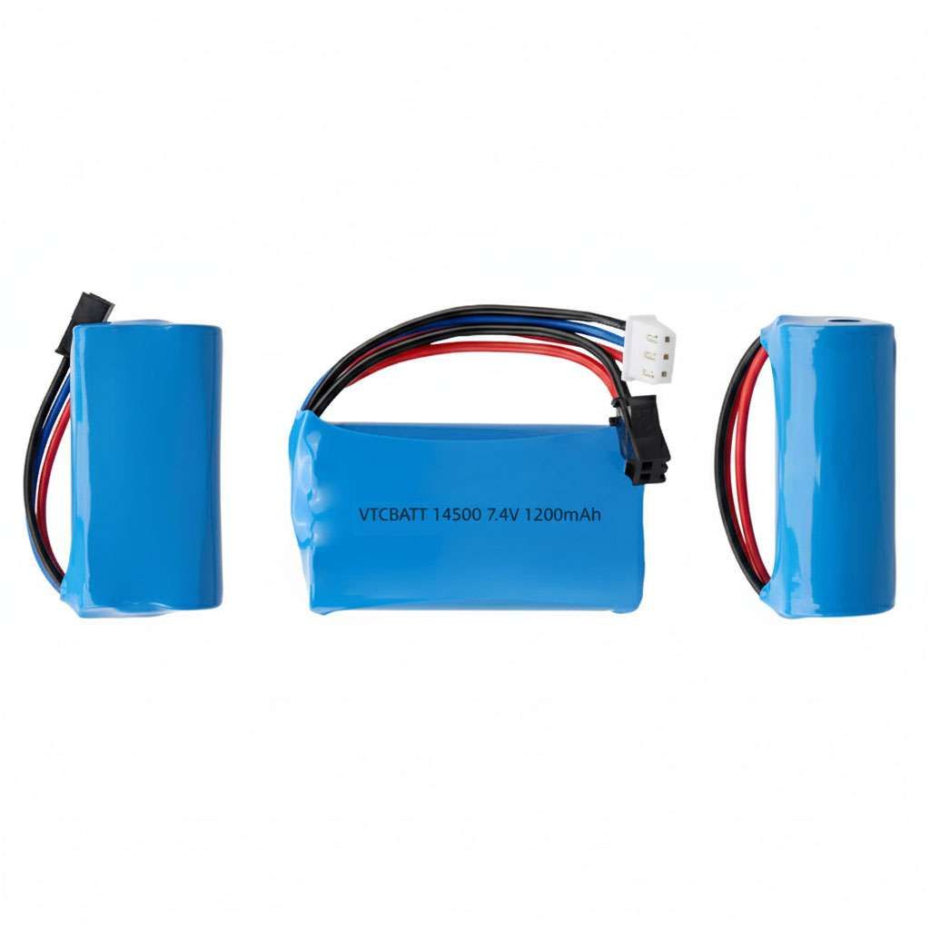 UN38.3,MSDS Certificated Li-Ion 14500 battery 7.4v 1200mAh for GPS Tracker product view