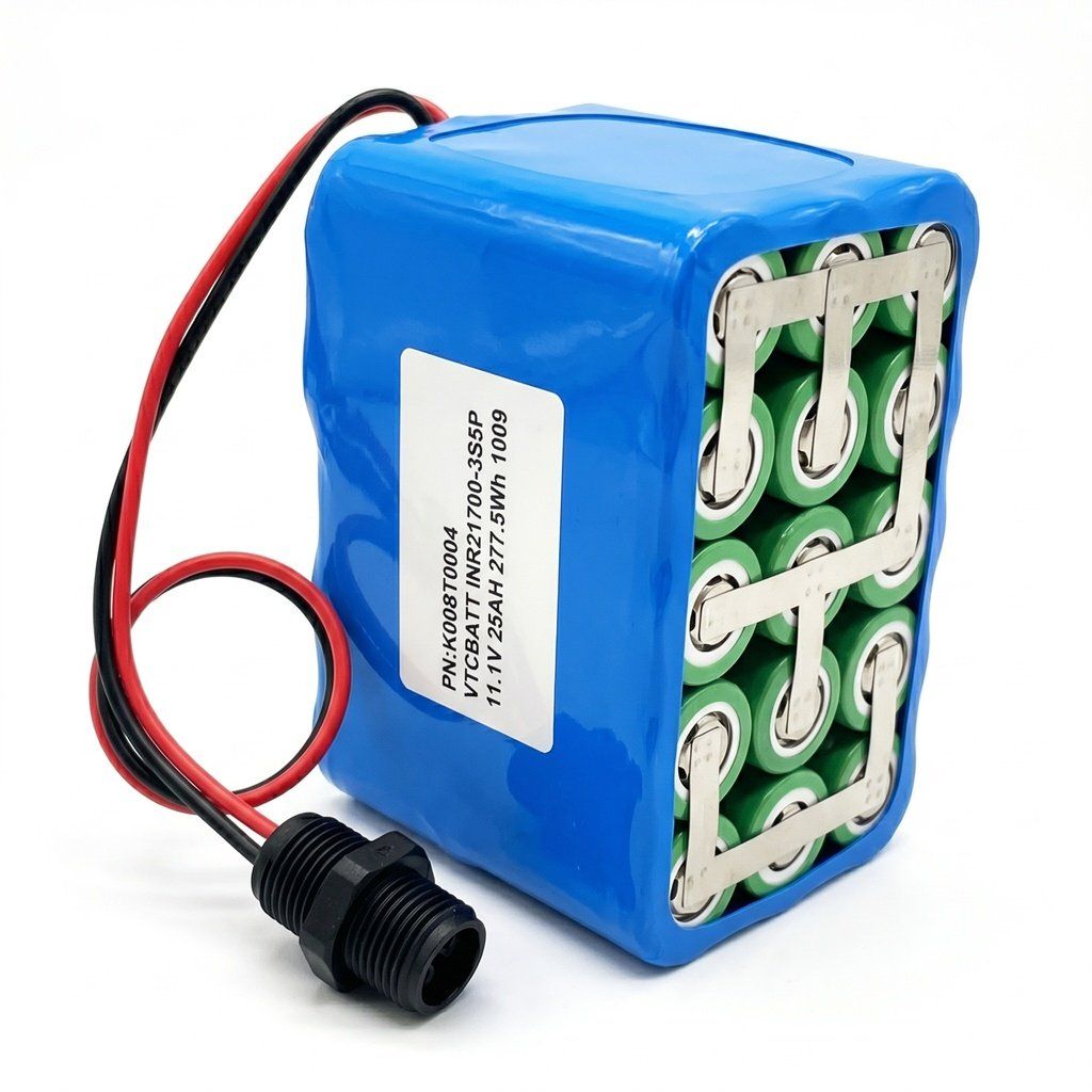 VTC-INR21700-3S5P 11.1V 25Ah Li-ion Battery Pack for portable power stations, solar lighting systems, robotics power modules product view