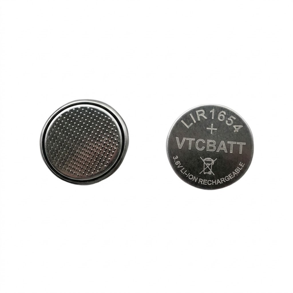 3.7V LIR1654 120mAh Lithium Battery Cell for Wearable devices, Bluetooth headsets, Smartwatches, Medical monitoring devices product view