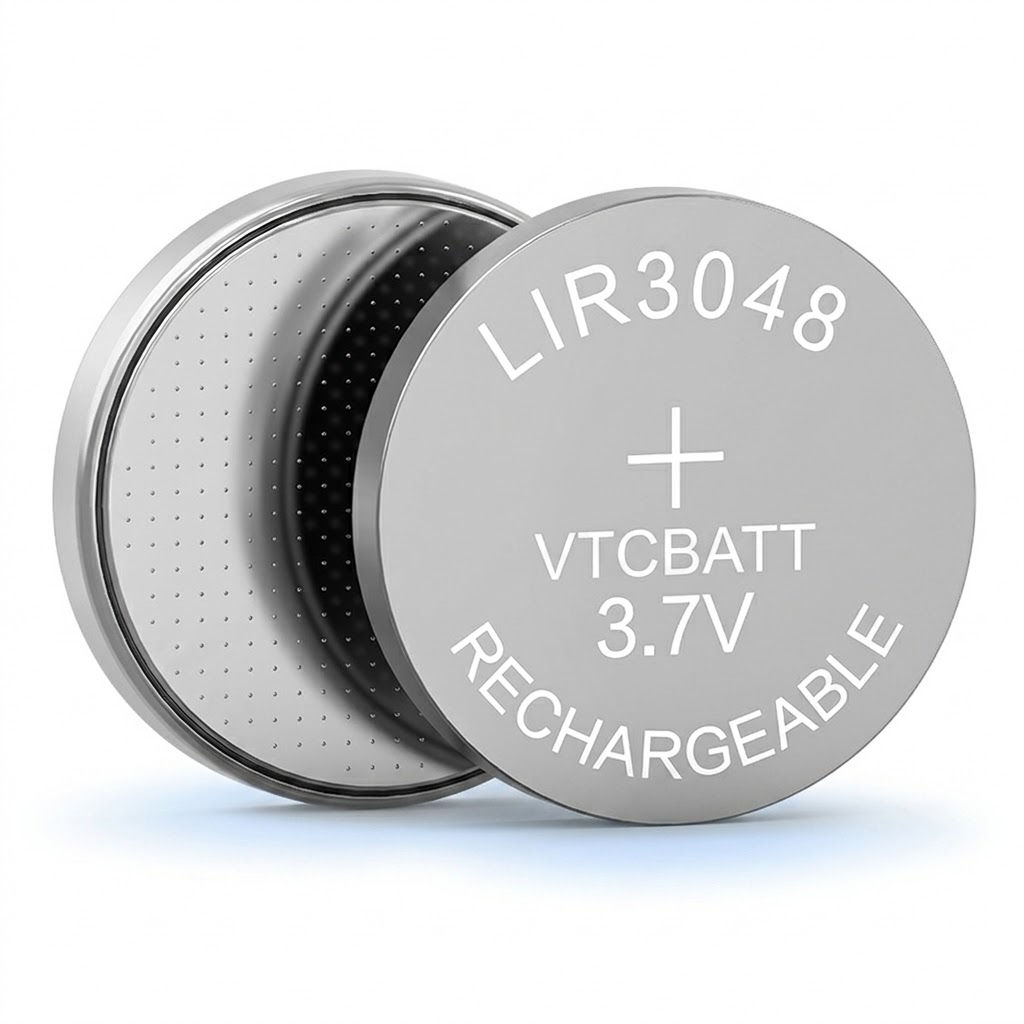LIR3048 3.6V 300mAh Coin Li-ion Rechargeable Battery for Bluetooth beacons, smart tracking tags, wearable sensors, electronic shelf labels