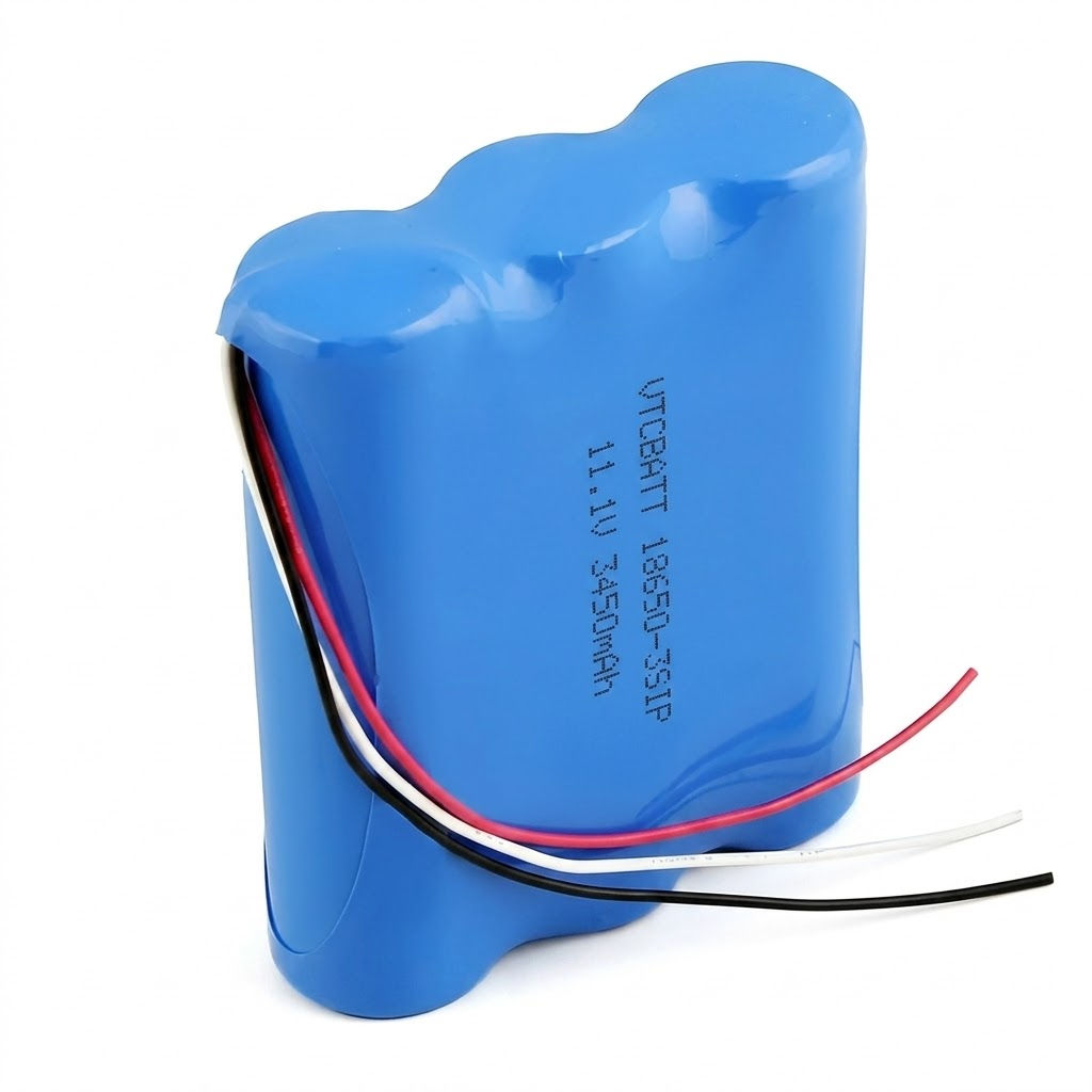 VTC 18650-3S1P 10.8V 3.45Ah Li-ion Battery Pack for Smart Meter Backup, Wireless Sensor Nodes, Portable Monitoring Devices
