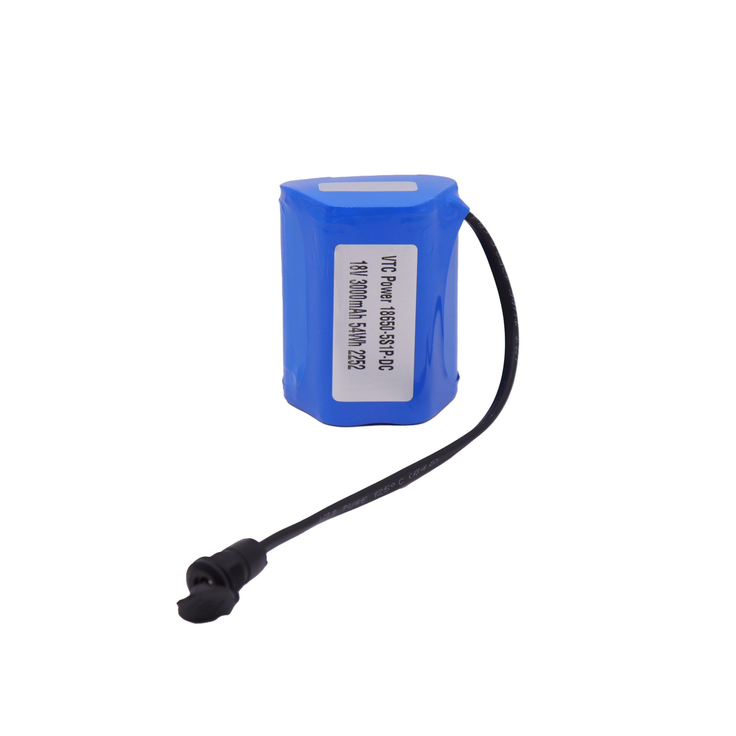 VTC18650-5S1P 18V 3000mAh Lithium-Ion Battery Pack for industrial sensors, portable instruments, outdoor enclosures