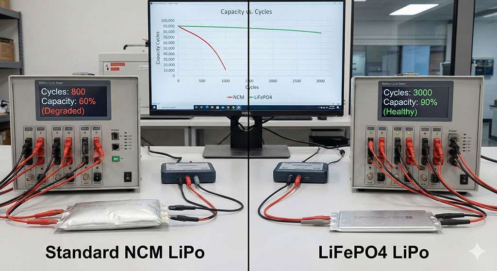 Cycle Life (vs. NCM LiPo)