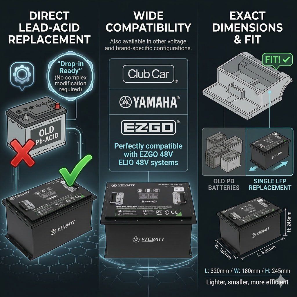 Effortless Installation: VTCBATT Golf Cart LFP Battery Upgrade
