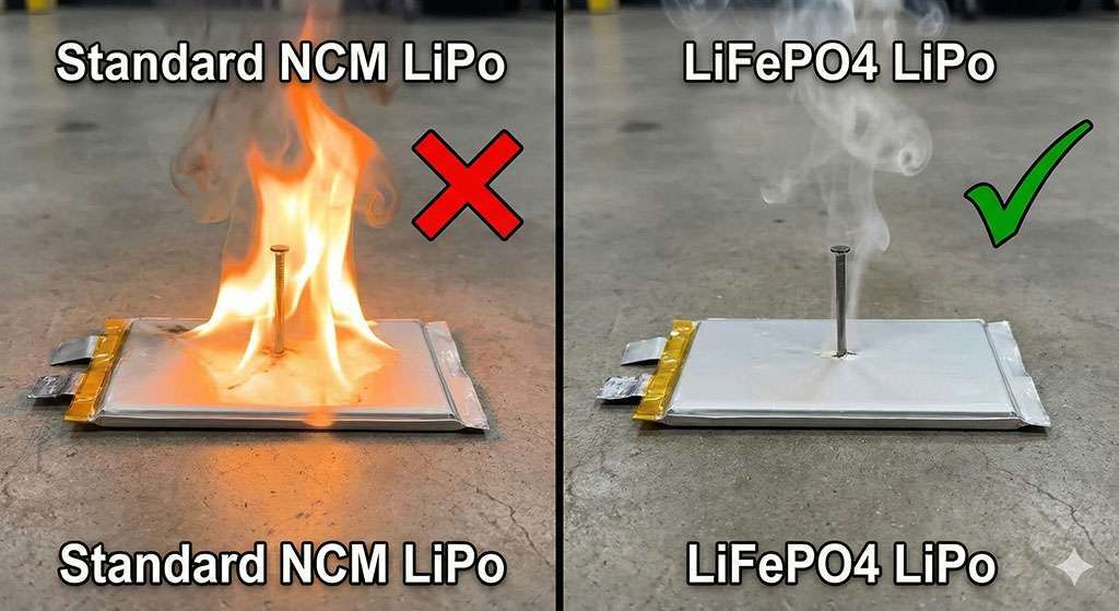 Enhanced Safety (vs. NCM LiPo)