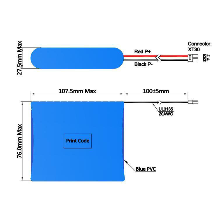 VTC-IFR26700-4S1P 12.8V 5Ah LiFePO4 Battery