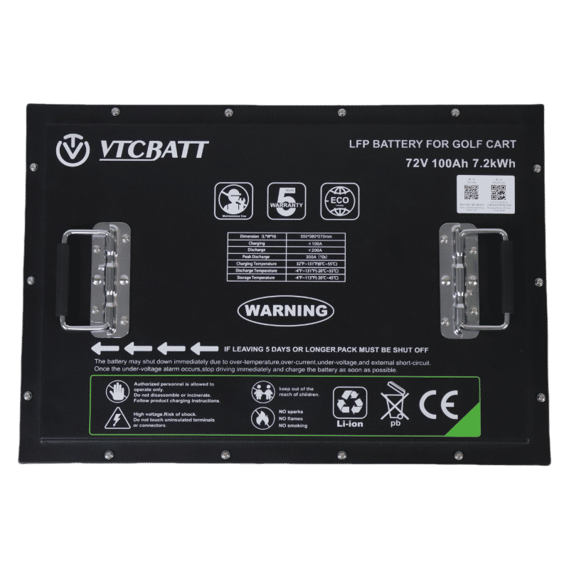 VTCBATT 72V 105Ah LiFePO4 Lithium Golf Cart Battery | Drop-In Replacement | Compatiable with EZ GO, Yamaha & Club car product view