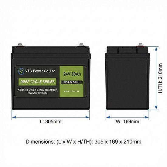 Ultra long cycle life and lightweight Lifepo4 24V 50Ah battery for fiber optic hubs, mobility scooters, portable prototype electric tools product view