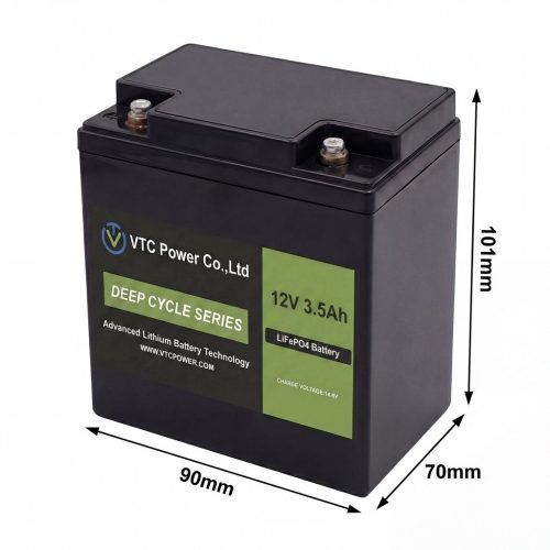 Ultra long cycle life and lightweight Lifepo4 12V 3.5AH battery for Lights Exit Signs, Small-scale UPS, Uninterruptible Power Supply product view