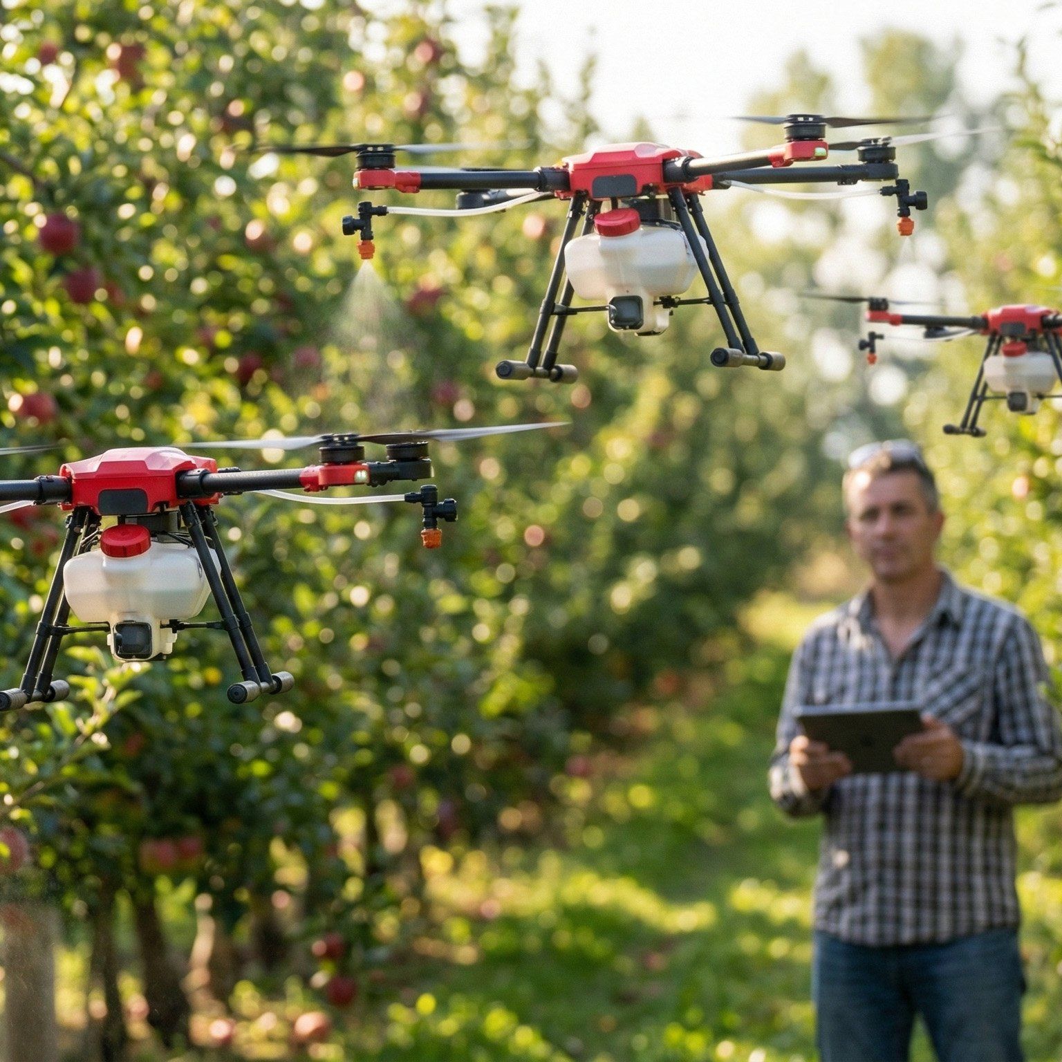 Orchard collaborative spraying drone fleet