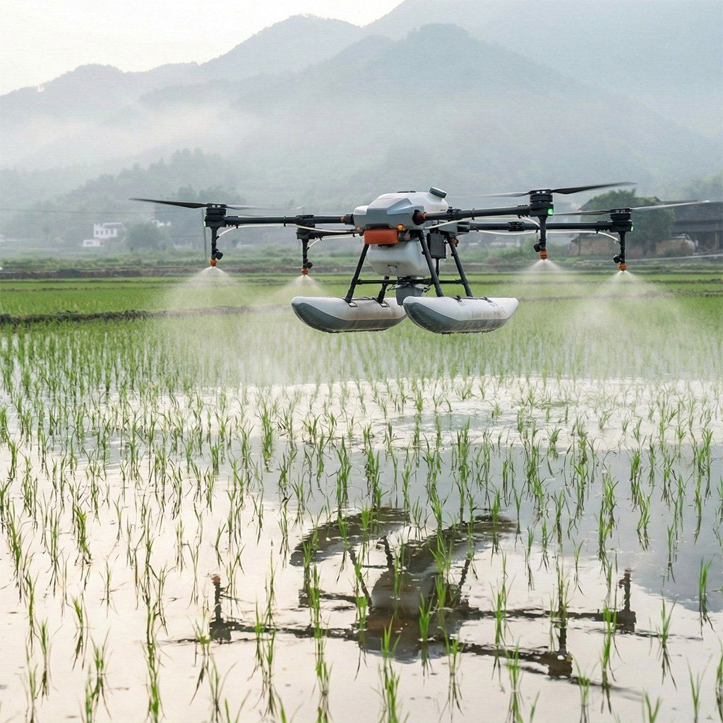 Rice paddy-specific spraying drone