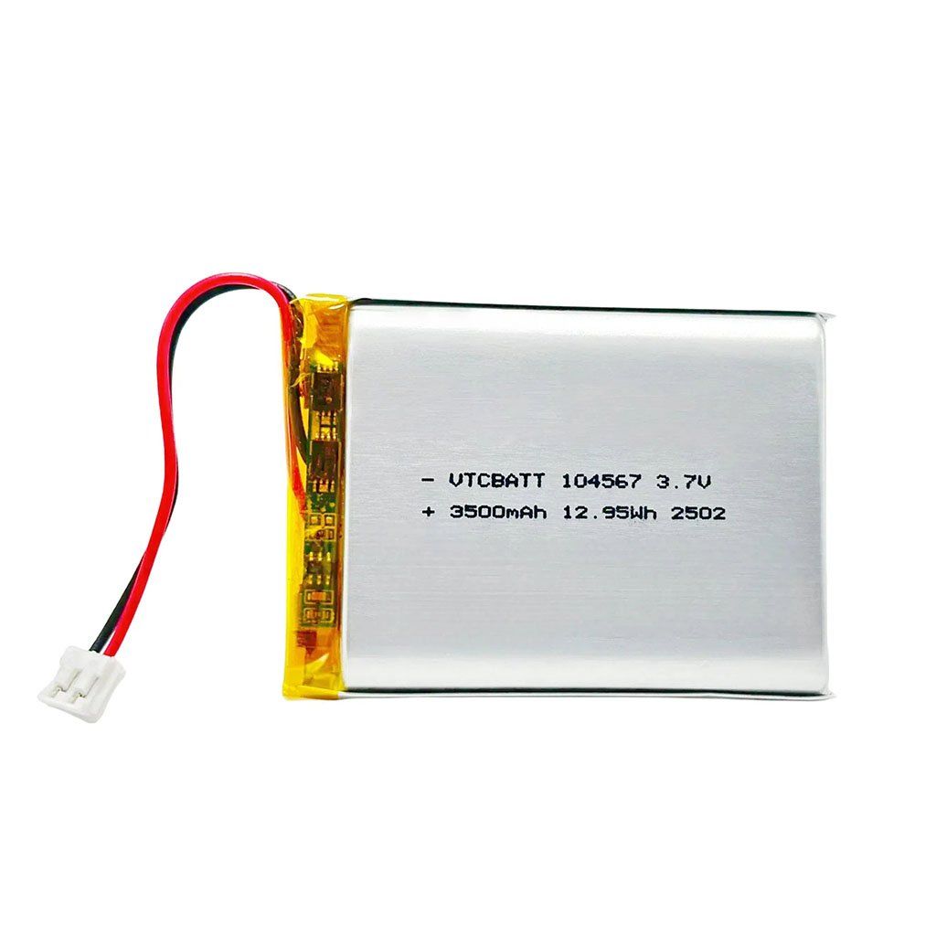 104567 3.7V 3500mAh Pouch Battery for high-fidelity (Hi-Fi) portable music players, wireless game controllers, video doorbells