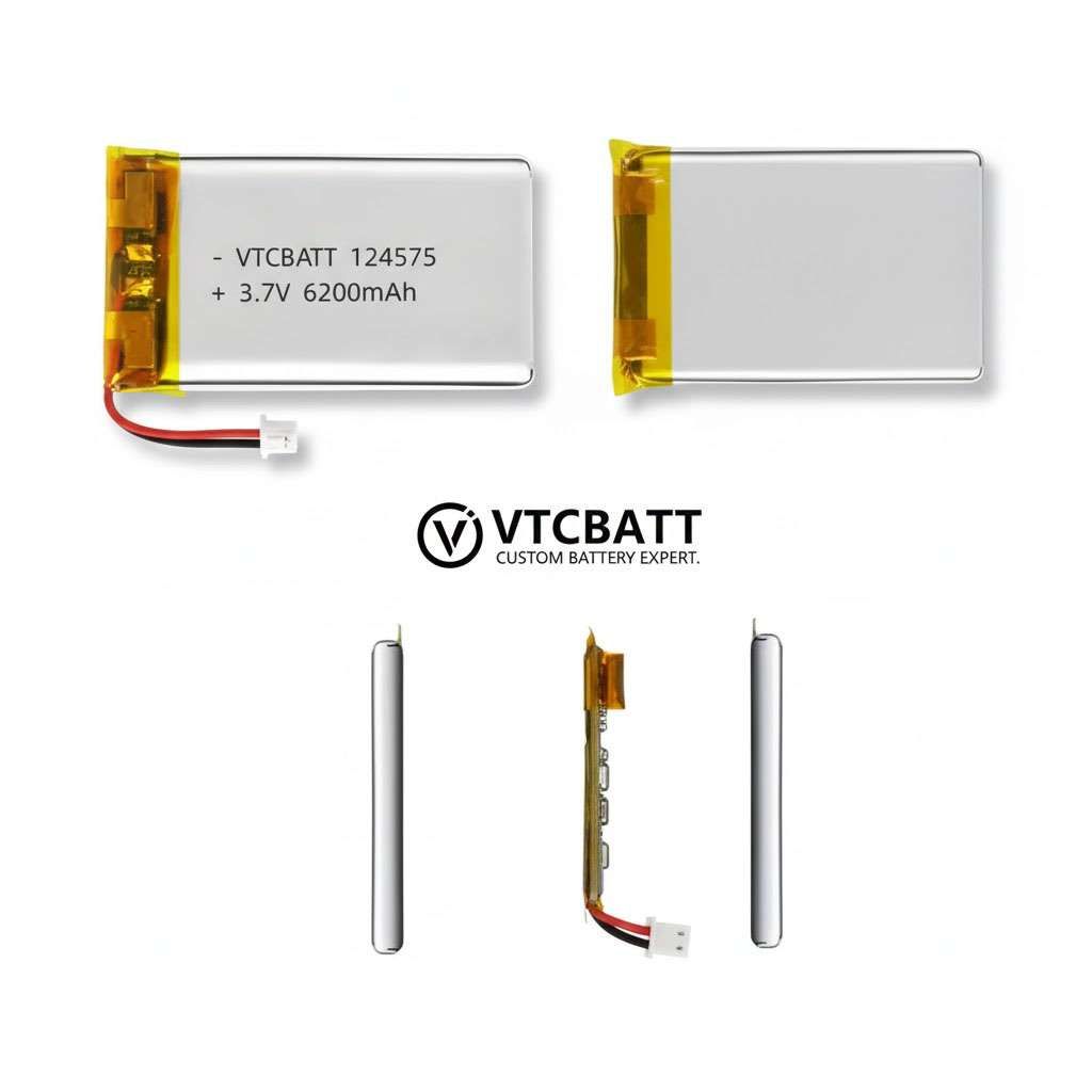 3.7V 6200mah 124575 lithium polymer battery product view