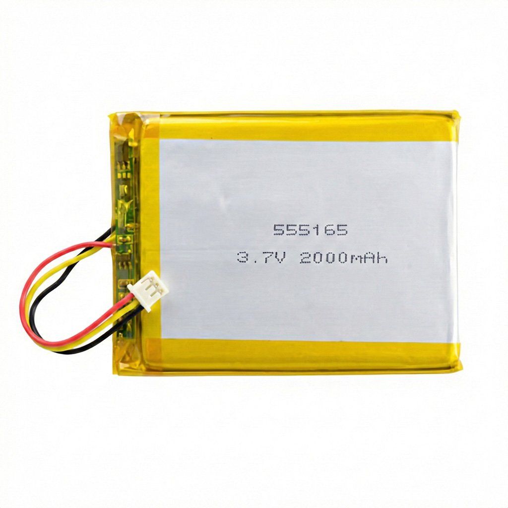 3.7V 2000mAh 555165 lipo battery for bubble machines, dancing robots toy, karaoke microphones