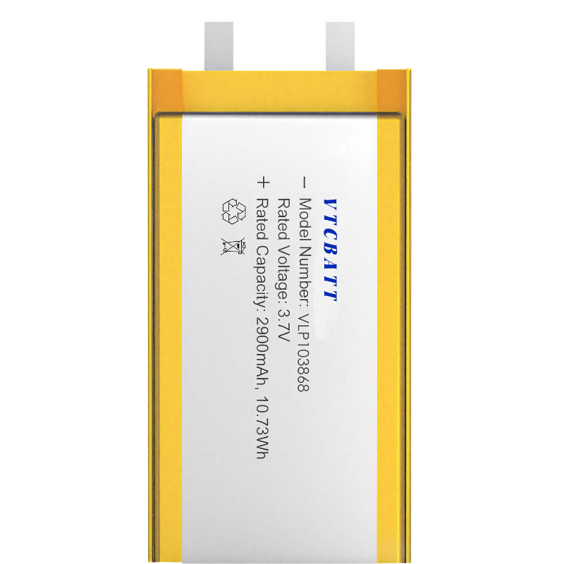 3.7V LP103868 2900mah lithium ion polymer battery