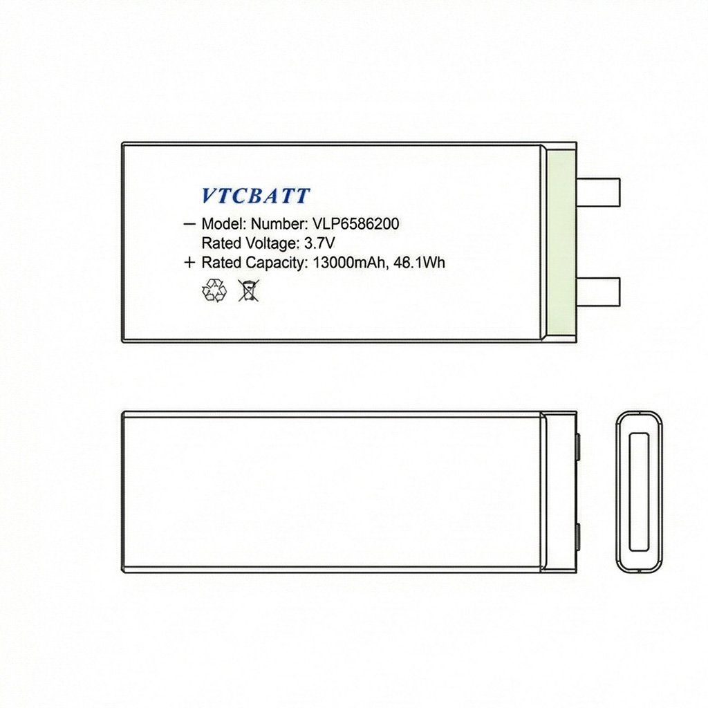 3.7v 6586200 13000mah Li-Ion Polymer Battery for professional wireless microphones, smart door locks, large-screen tablets product view