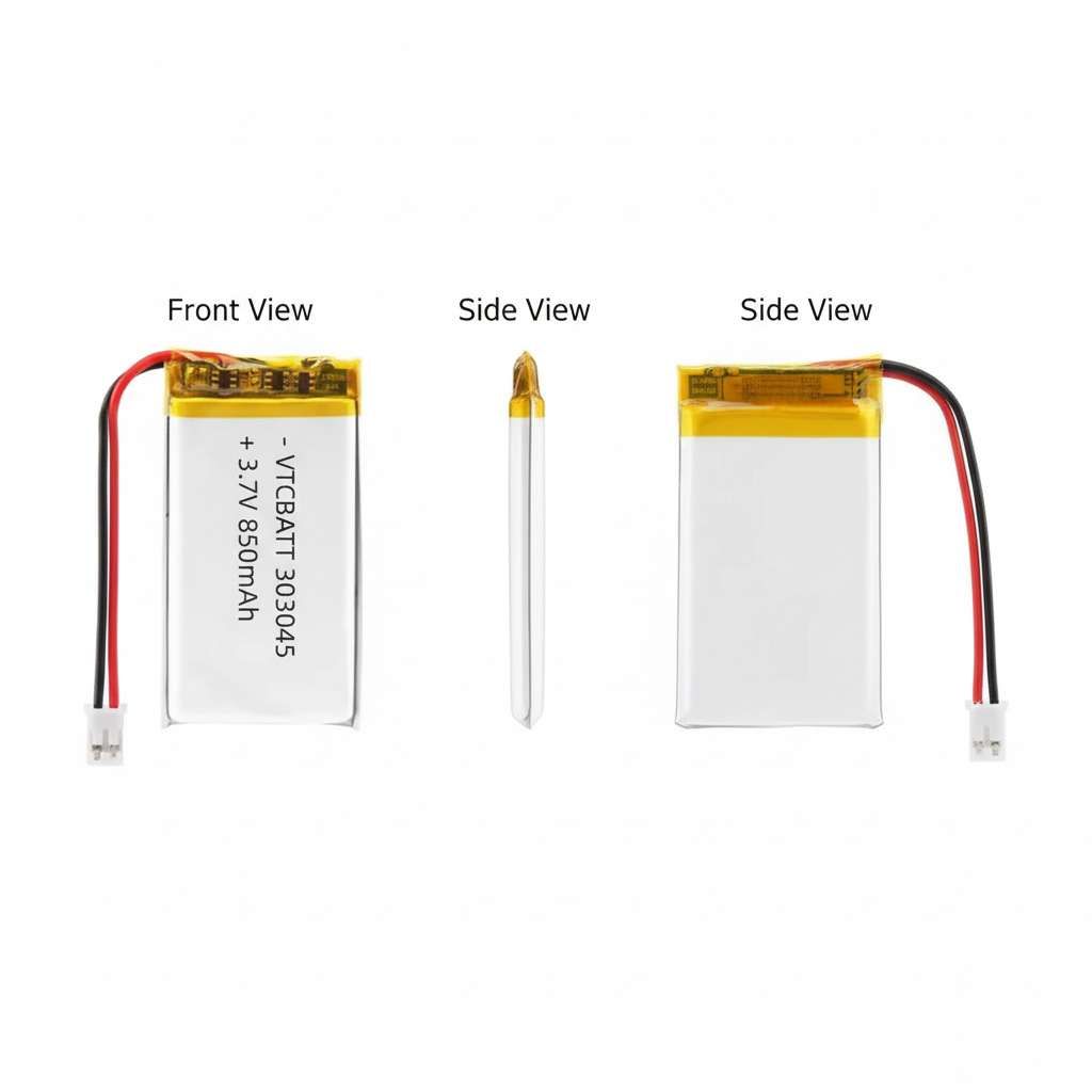 850 mah polymer lithium 3.7v product view