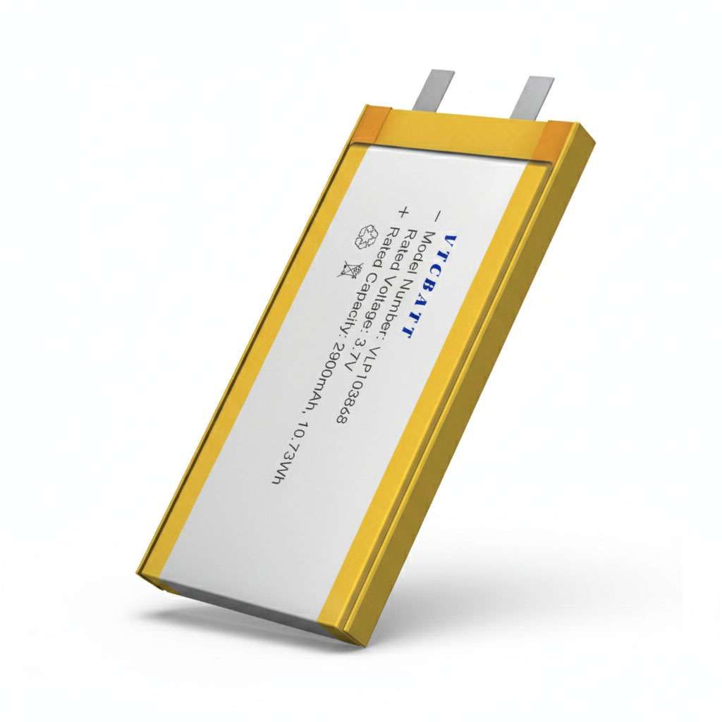 3.7V LP103868 2900mah lithium ion polymer battery product view