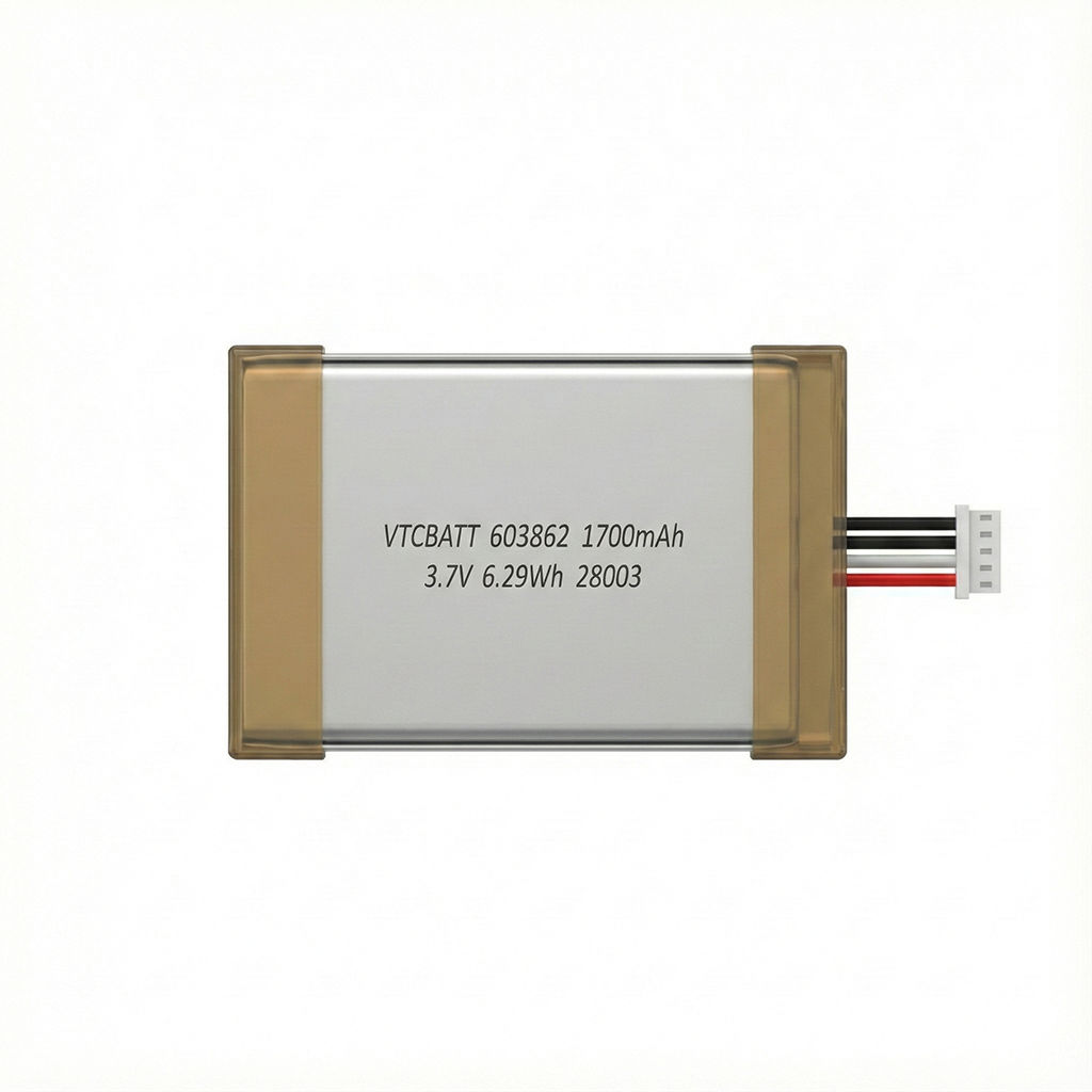 Lithium polymer battery pack 603862 1700mAh 3.7V