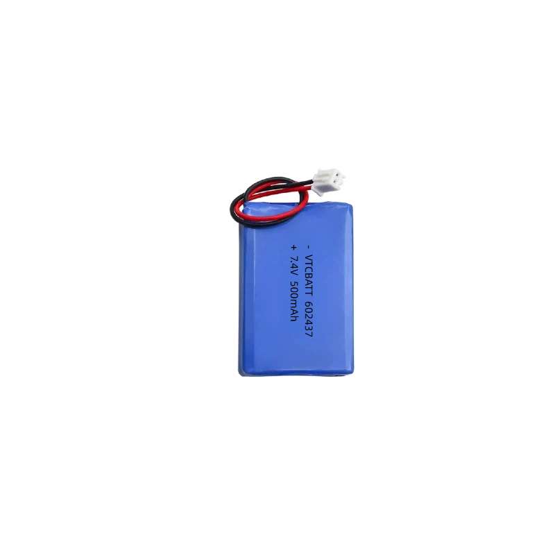 Custom 602437-2S1P 7.4 v 500mah lipo battery