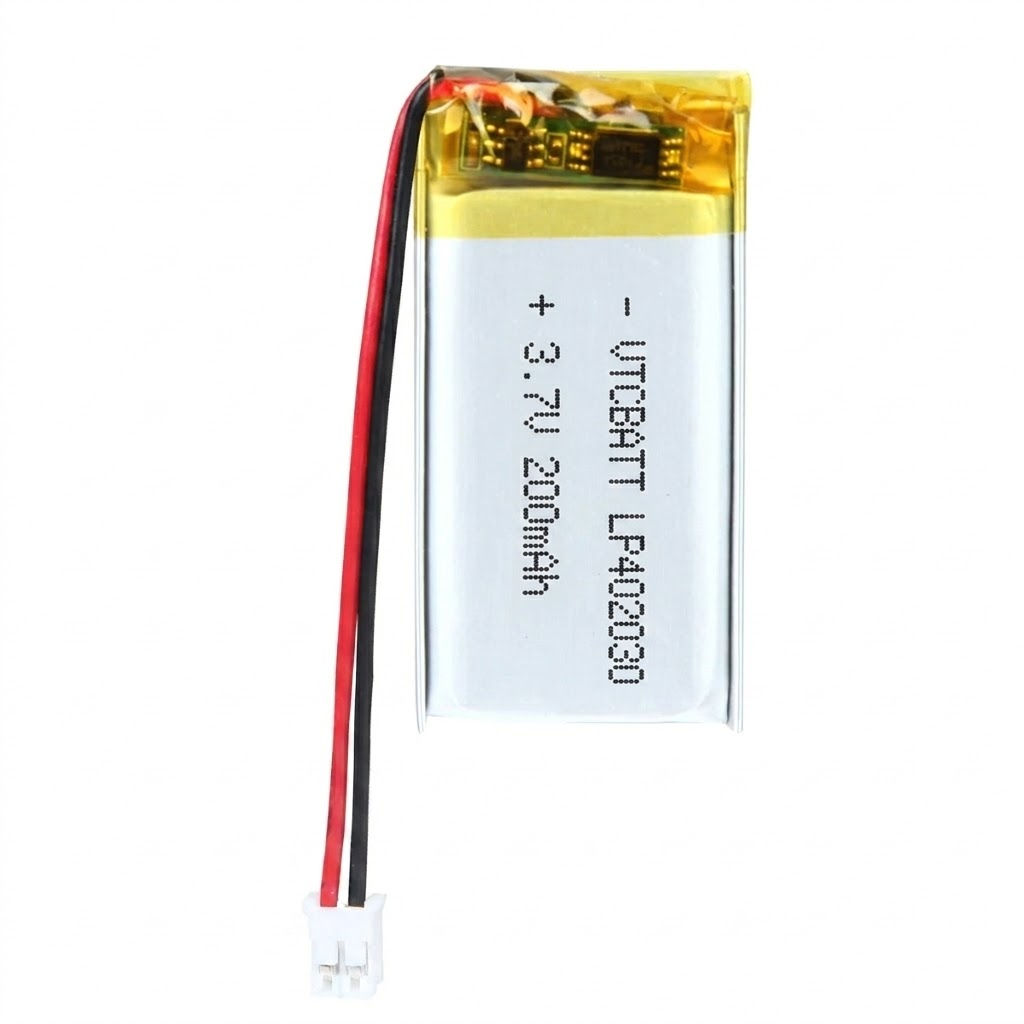 VTC-LP402030 3.7V 200mAh Li-ion Polymer Battery with PCM and 10K NTC for GPS tracker, Bluetooth headset, wireless sensor, medical wearable product view