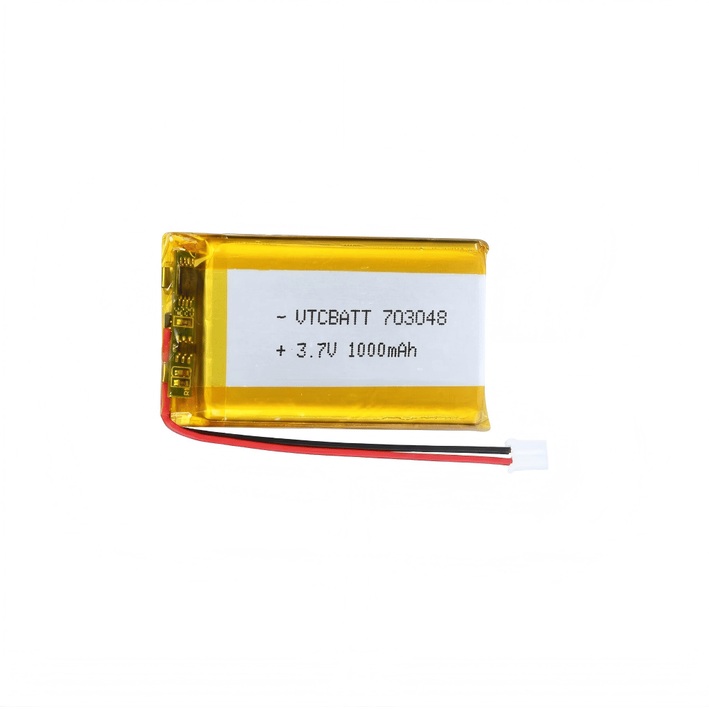 VTC-LP703048 3.7V 1000mAh Li-ion Polymer Battery Pack for GPS Trackers, IoT Sensors, Handheld Devices product view