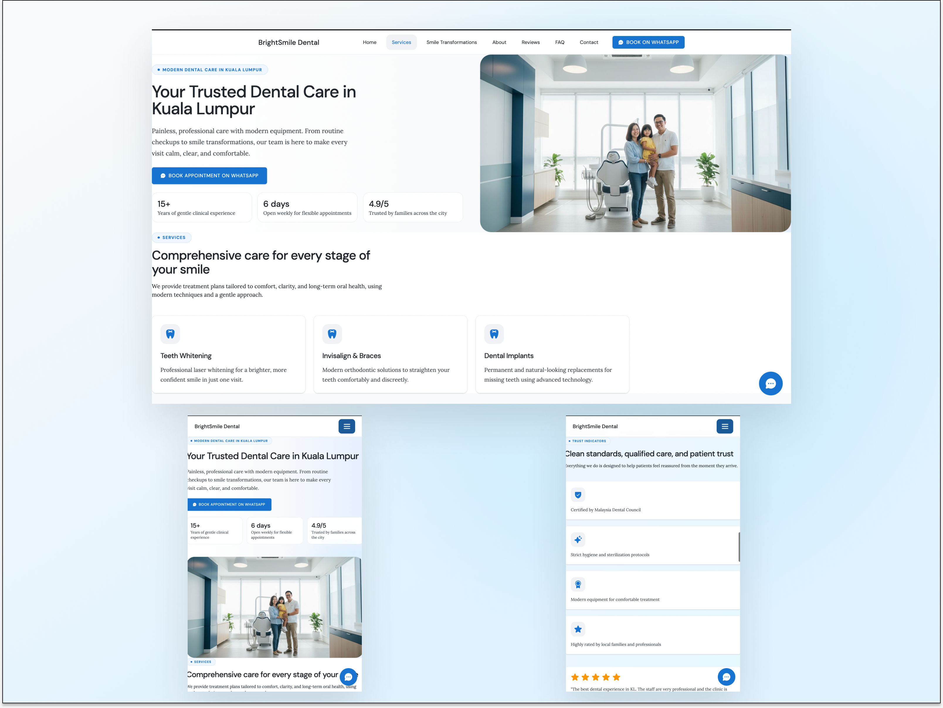 Custom AI-Native Healthcare Web Development for Dental Clinic