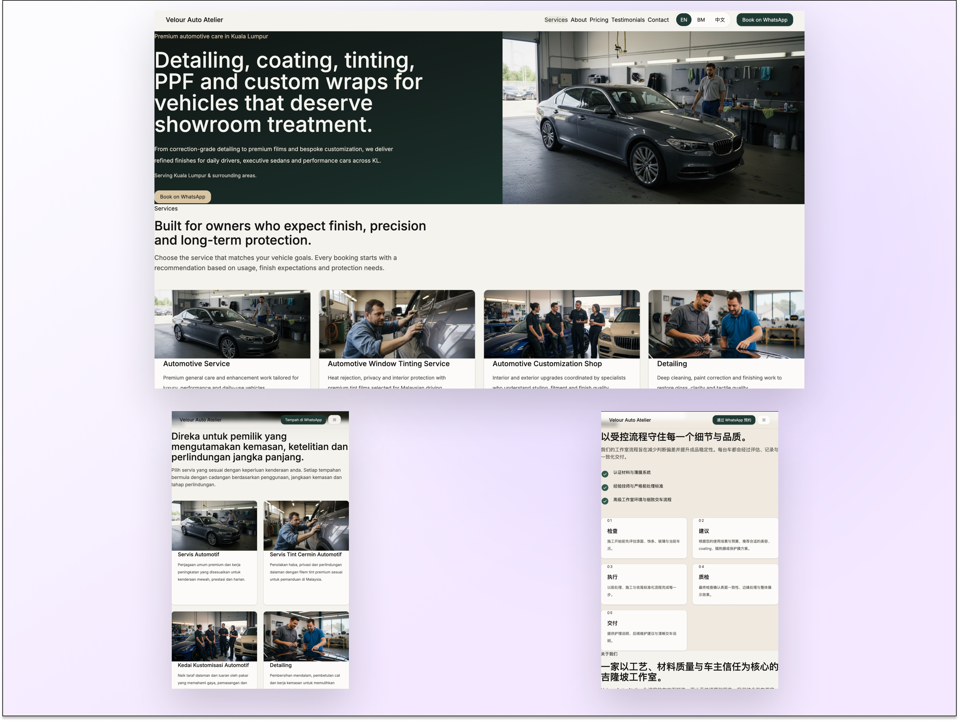 Custom AI-Native Automotive Web Development for Car Detailing Shop